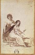 Maid combing a  Young Woman-s Hair Francisco Goya